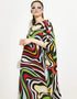Multi Silk Crepe Kaftan Closure View