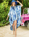 Blue Cotton Blend Maxi Dress