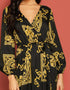 Yellow Latest Printed Maxi Dress Back View