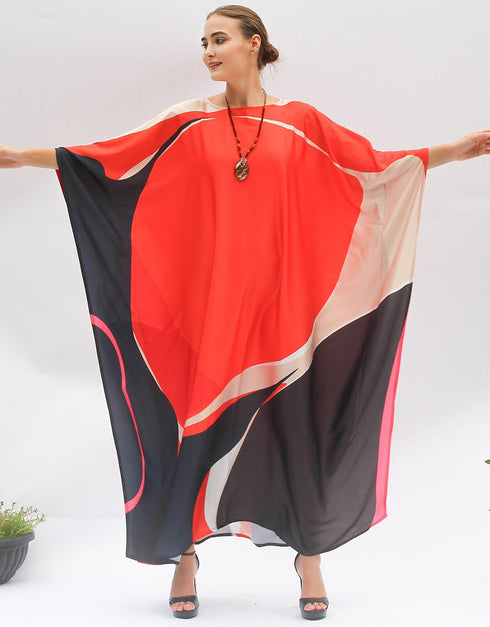 Red Free From Chest With Length 56 Inch Back View