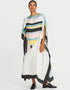 White Latest Soft Silk Crepe Kaftan Back View