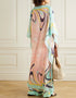 Trendy Designer Party Wear Kaftan Style Coord Sets Sweet Pink Soft Cotton Suit Close-up View