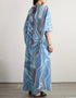 Sky Blue Lewish Cotton Kaftan Closure View