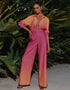 Raspberry Rose Heavy Designer Heavy Maxi Dress Closure View
