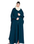 Islamic Butterfly Kaftan with Self-Button Cuffs and Front Opening In the Color Teal