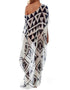 Black And White Fancy Georgette Kaftan Back View