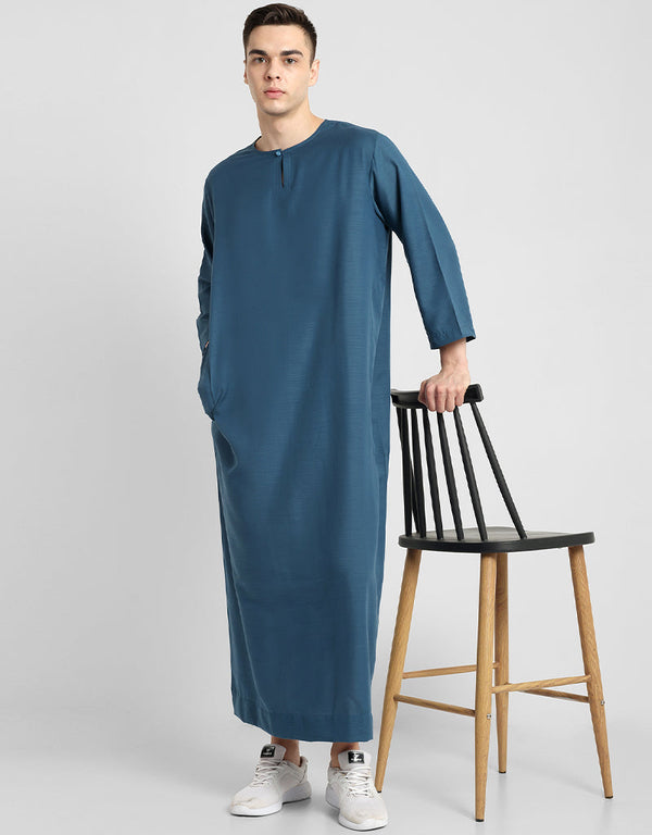 Marine Thobes Cotton Blend Plain Solid Work