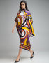 Trendy Designer Party Wear Kaftan Style One Piece Multi Color Diamond Crepe Suit Back View