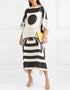 White And Black Latest Soft Silk Crepe Kaftan Closure View