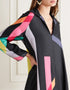 Black Fancy Soft Silk Crepe Kaftan Closure View