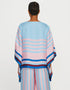Blue Fancy Soft Satin Silk Kaftan Co-Ord Set Back View
