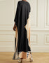 Black And Beige Soft Satin Silk Kaftan designer kaftan