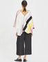 Black And White Fancy Soft Satin Silk Kaftan Co-Ord Set Closure View