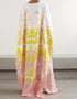 Pink Fancy Soft Satin Silk Kaftan Closure View