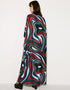 Black Silk Crepe Kaftan Back View