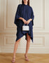 Designer Party Wear Readymade One Piece Navy Blue Korean Nida Pant Suit Side View
