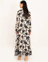 Misty Rose Kurti + Black Inner womens kaftan