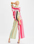 Designer Readymade Co-Ord Sets With Collar Cuff Shirt Style Light Grey Soft Silk Crepe Pant Suit Side View