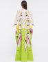 Beige & Green Premium Crepe Kaftan Back View