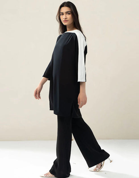 Black Top + Pant multi color kaftan