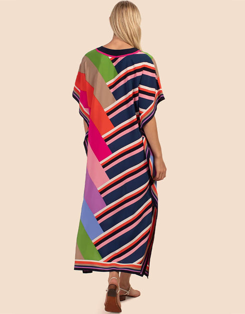 Multi Silk Crepe Kaftan pretty Kaftan