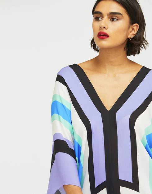 Multi Fancy Soft Silk Crepe Kaftan multi color kaftan