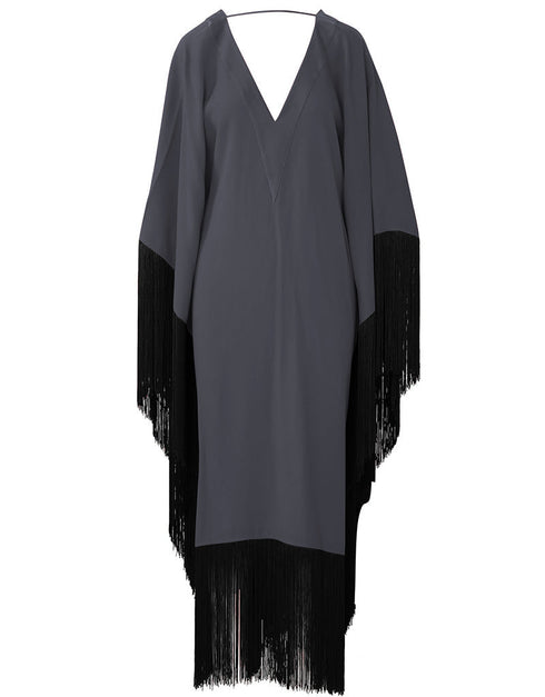 Grey Heavy Designer Heavy Maxi Dress Back View