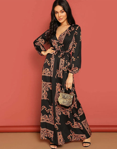 Red Latest Printed Maxi Dress maxi kaftan