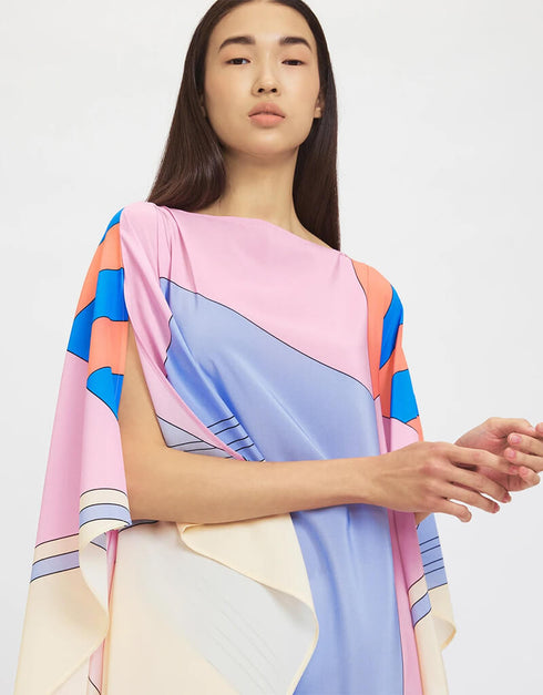 Beige And Violet Latest Soft Silk Crepe Kaftan buy womens kaftan
