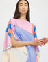 Beige And Violet Latest Soft Silk Crepe Kaftan buy womens kaftan