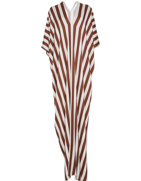 Brown And White Fancy Soft Satin Silk Kaftan buy womens kaftan