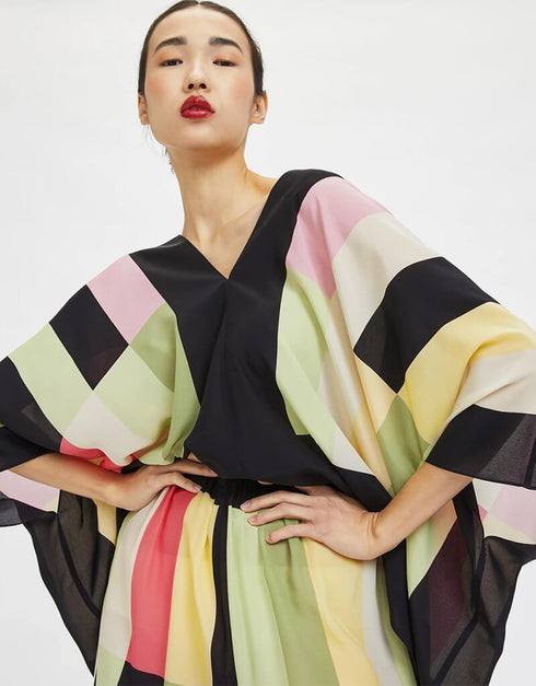 Multi Fancy Soft Silk Crepe Kaftan Co-Ord Set buy womens kaftan