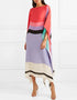 Multi Latest Soft Silk Crepe Kaftan Back View