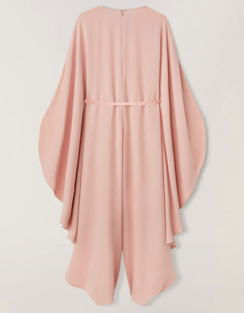 oyster pink korean bsy trendy designer party wear jumpsuit + belt dress digital printed work jsdc-7028 Side View