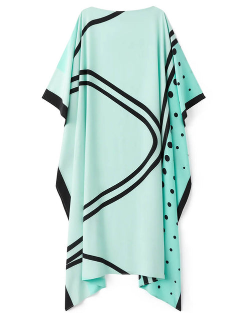 Light Mint Green & Black French Moss Kaftan