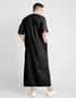 Black Thobes Cotton Blend Plain Solid Work Closure View