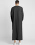Black Thobes Cotton Blend Plain Solid Work Closure View