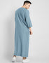 Blue Thobes Cotton Blend Plain Solid Work Closure View
