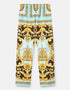 Gold Soft Satin Silk Pant Shirt Back View