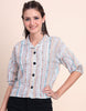 Trendy Designer Wear Readymade Short Kurti Collection White Cotton Kurtis Front View