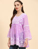 Trendy Designer Wear Readymade Short Kurti Collection Purple Georgette Kurtis Side View