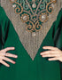 Women Green Georgette Hand Zari Embroidery Farasha