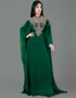 Trandy Green Georgette Hand Zari Embroidery Farasha