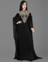 Chic Black Georgette Hand Zari Embroidery Farasha