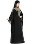 Chic Black Georgette Hand Zari Embroidery Farasha