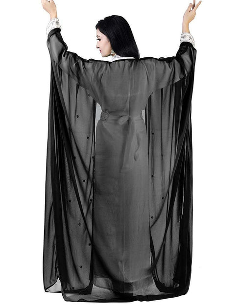 Islamic Black Colored Embroidery worked Kaftan