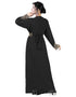 Muslim Black Georgette Pearl Embroidery Kaftan