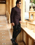 wine Indo western Premium Silk Brocade Pant