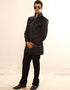 black Indo western artificial silk Pant