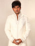 white Indo western cotton silk brocade Chudidar